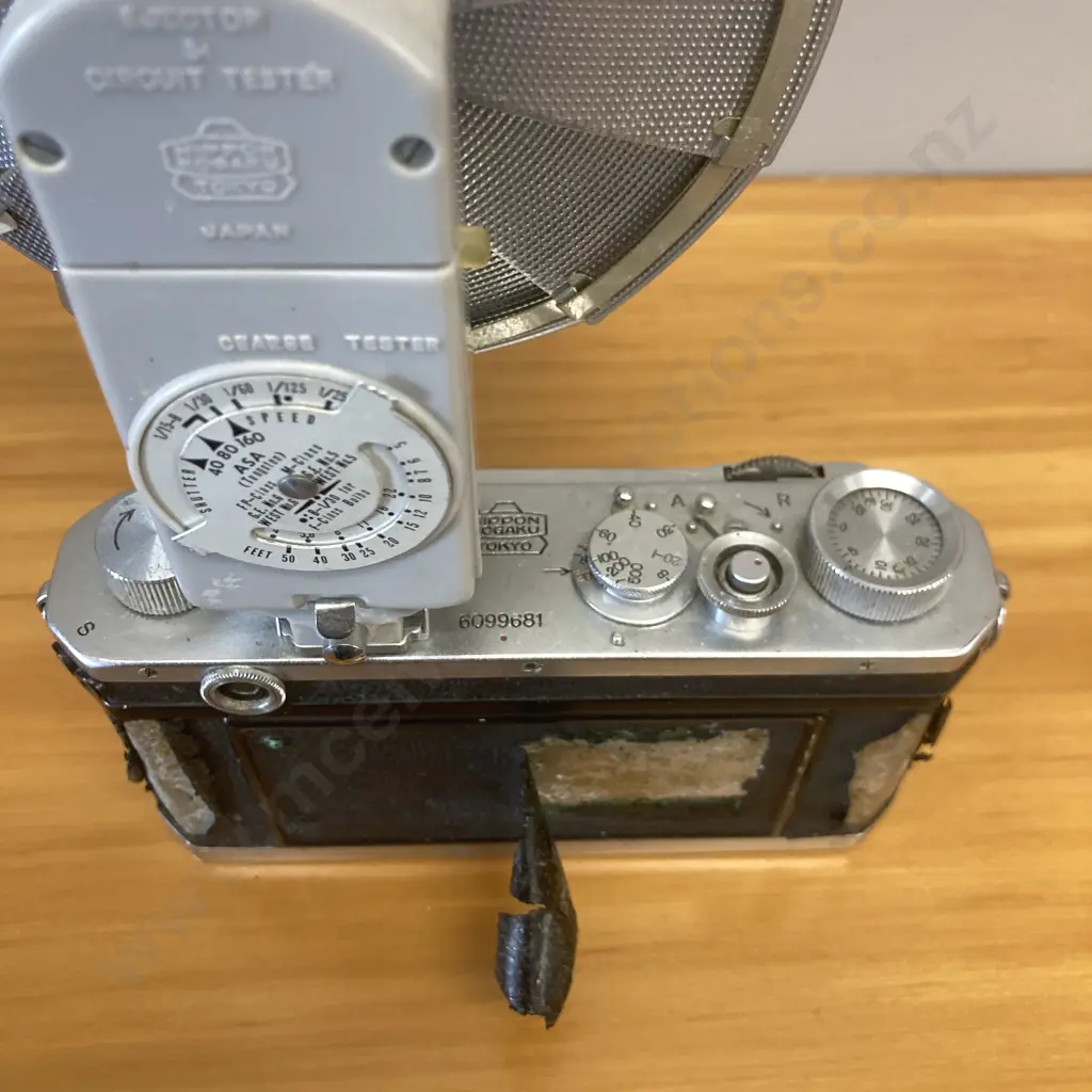 1950s Nikon S Camera Body #6099681 With Nikon Nippon Kogaku Flash Unit Image 1++