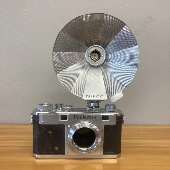 1950s Nikon S Camera Body #6099681 With Nikon Nippon Kogaku Flash Unit