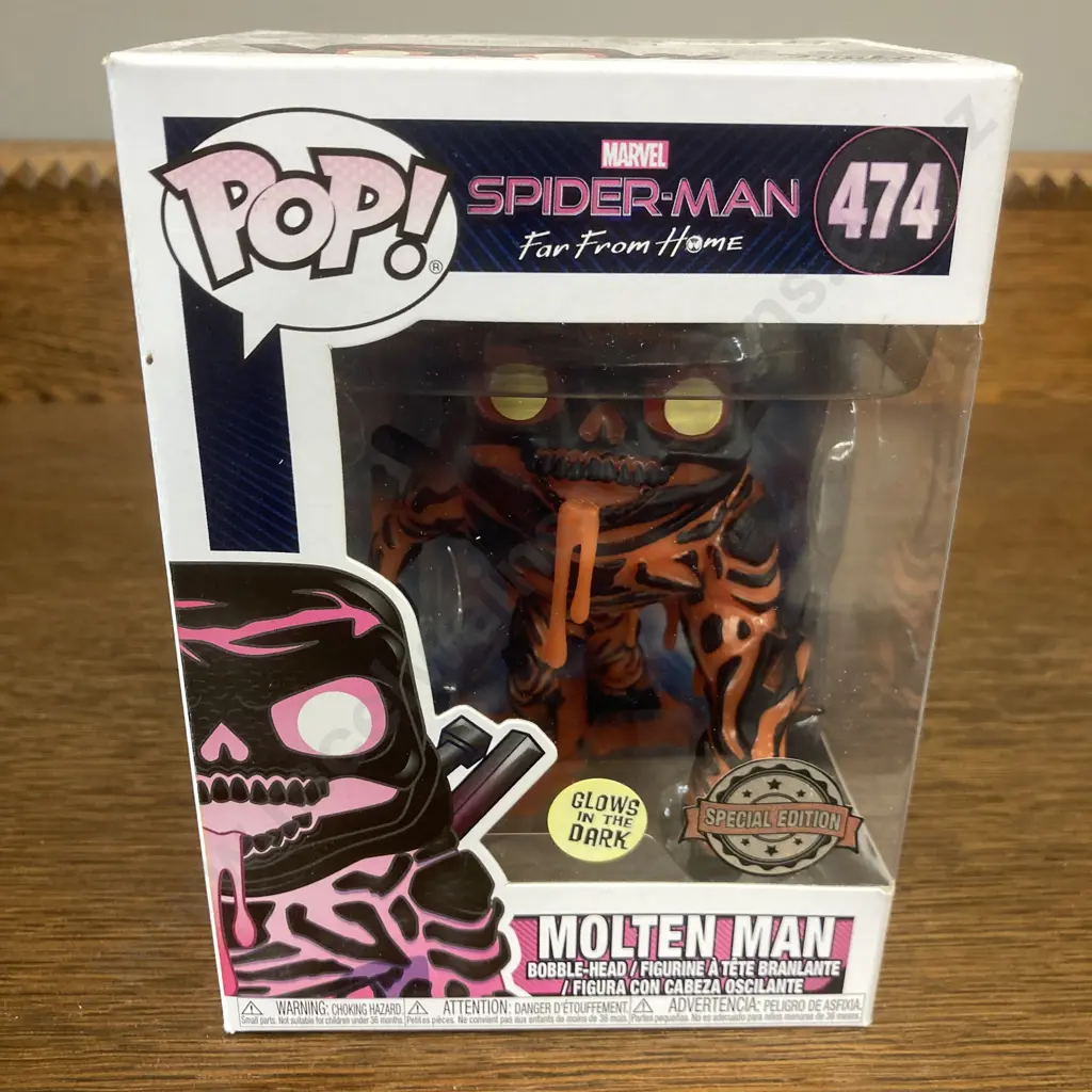 Funko Pop! Marvel Molten Man #474 Spider-Man Far From Home, Glows In The Dark Special Edition, Vaulted Image 1++