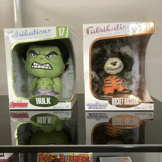 Funko Fabrikations Guardians Of The Galaxy - Rocket Raccoon 6" Plush #11& Avengers Age Of Ultron - Hulk 6" Plush #17