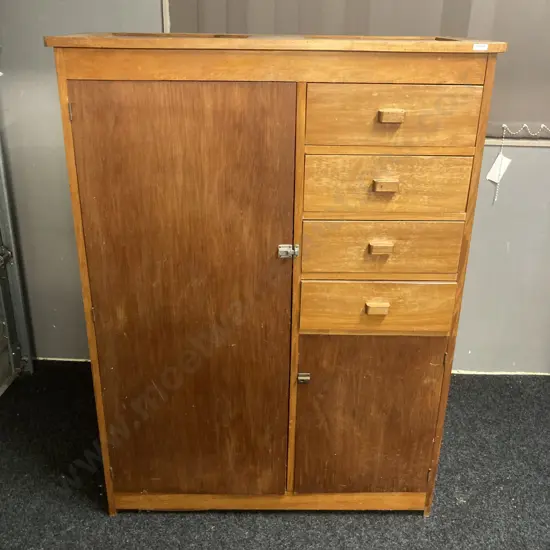 Vintage Manrobe. H139 W103 D43cm (Borer Holes Evident)