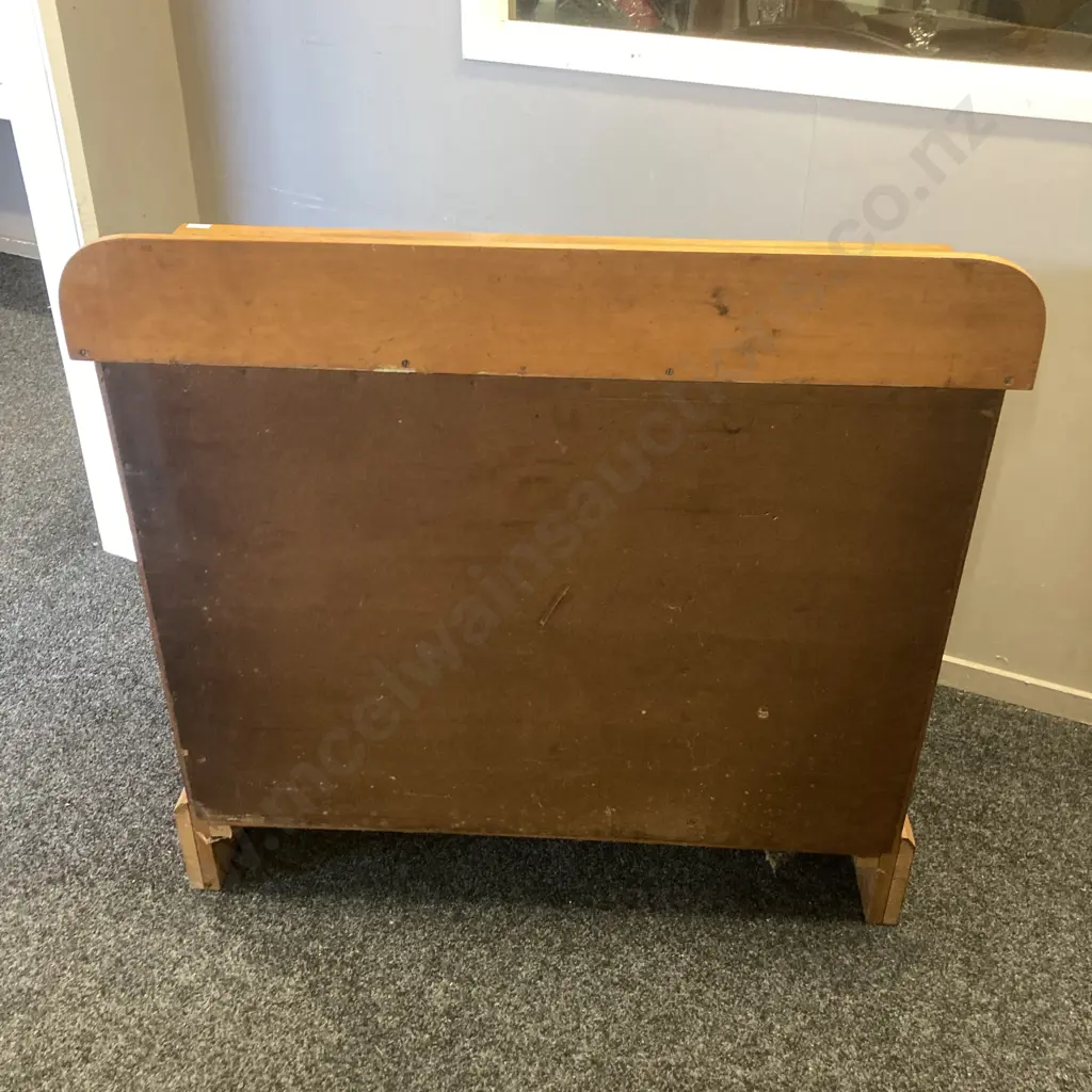 Vintage Rimu Sideboard, Metal Drawer Pulls. H100 W104 D41cm Image 1++