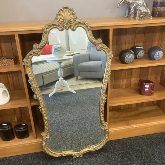 English Antique Ornate Gilt Framed Wall Mirror. 113 x 60cm