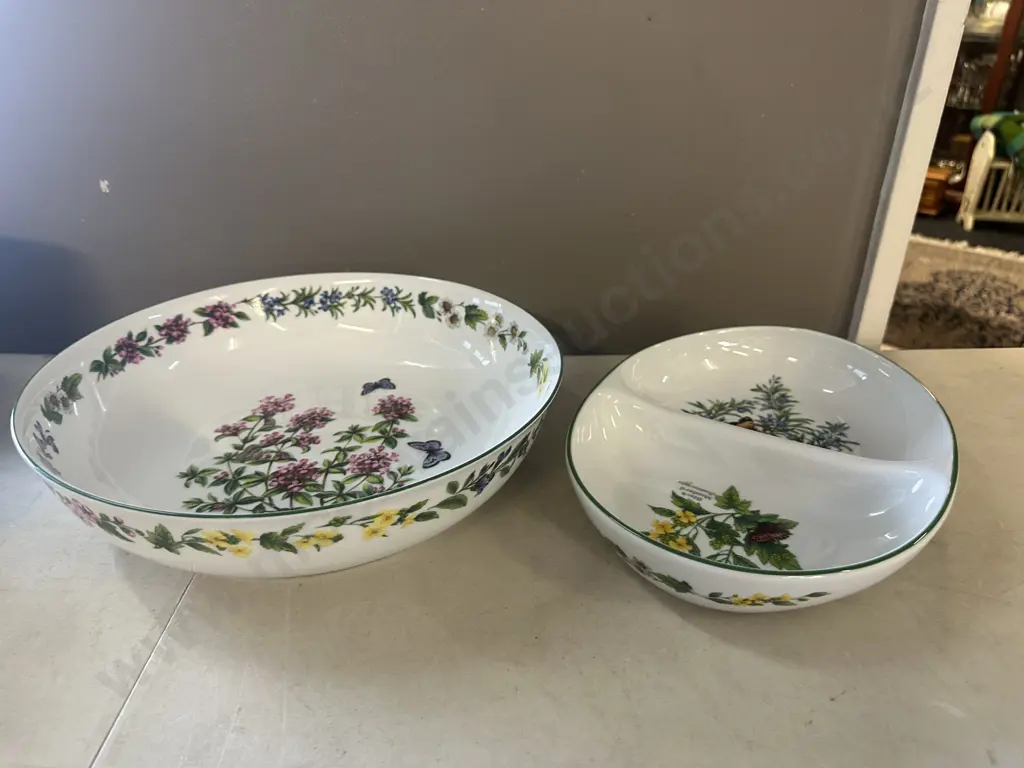 Royal Worcester Herbs Wild Thyme Bowl Dia32cm With Sectioned Serving Dish Rosemary & Black Mustard Image 1++