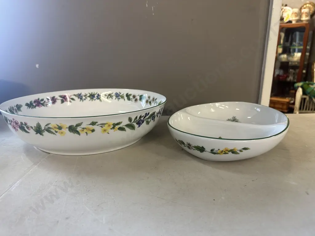 Royal Worcester Herbs Wild Thyme Bowl Dia32cm With Sectioned Serving Dish Rosemary & Black Mustard Image 1++