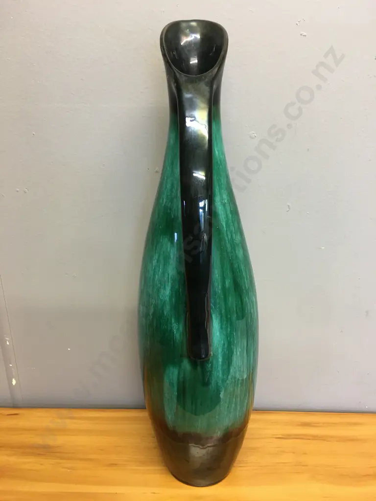 Blue Mountain Pottery Green Drip Glaze Tall Ewer, BMP On Base. H48cm Image 1++