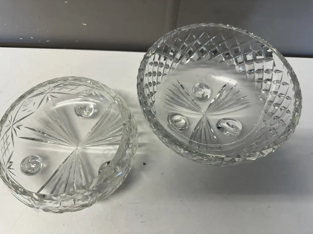 Vintage Crystal Footed Bowls  Image 1++