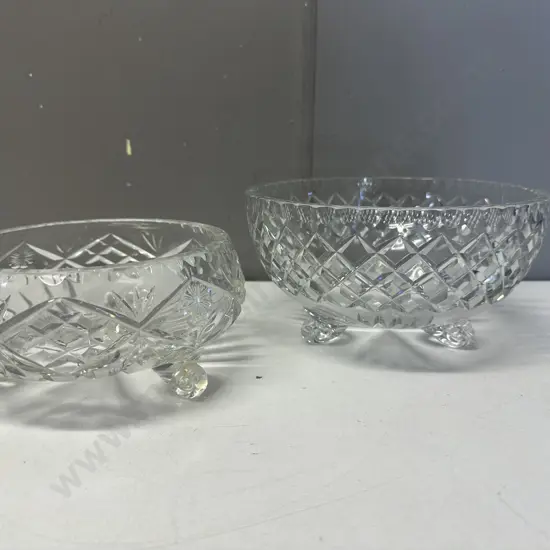 Vintage Crystal Footed Bowls 