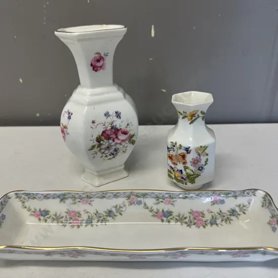 China Items Including Aynsley & Coalport Vase With Dish