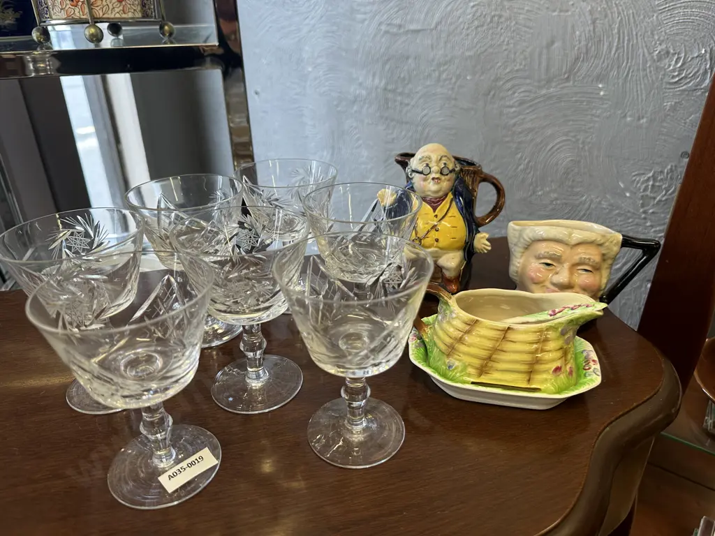 Stemmed Glasses & China Items including Royal Winton, Burleigh Ware Etc. Image 1++