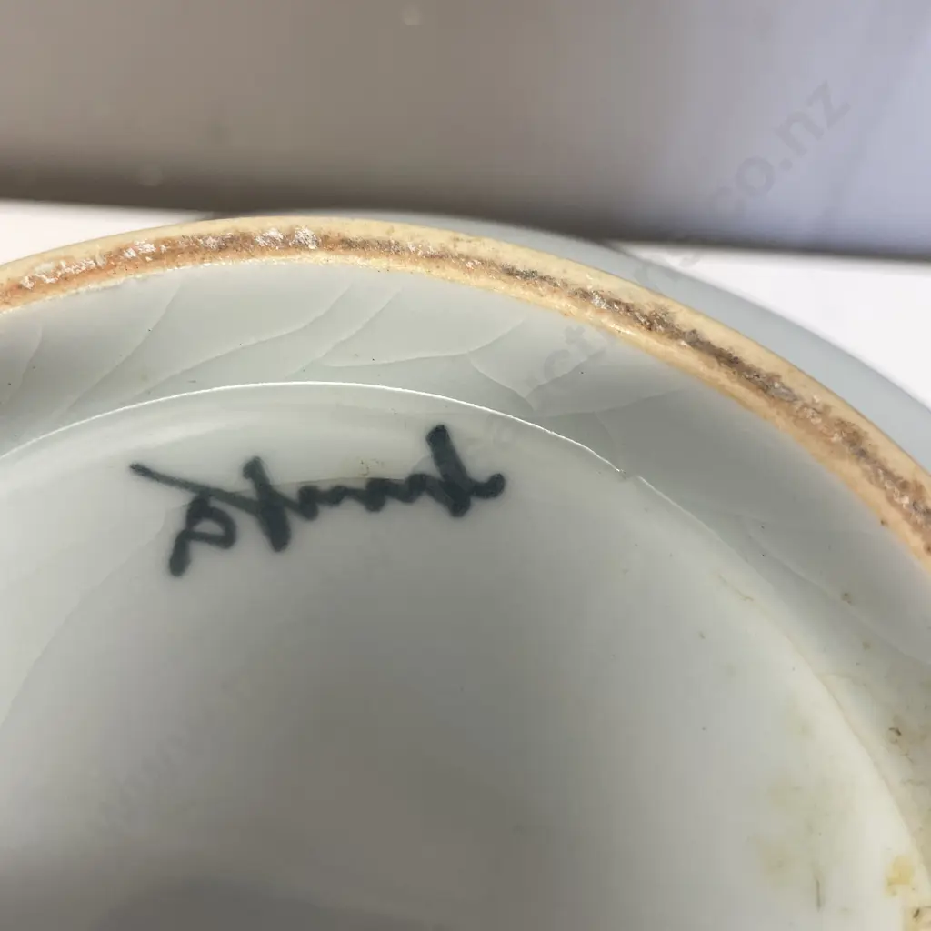 Signed Art Pottery Bulbous Vase Image 1++