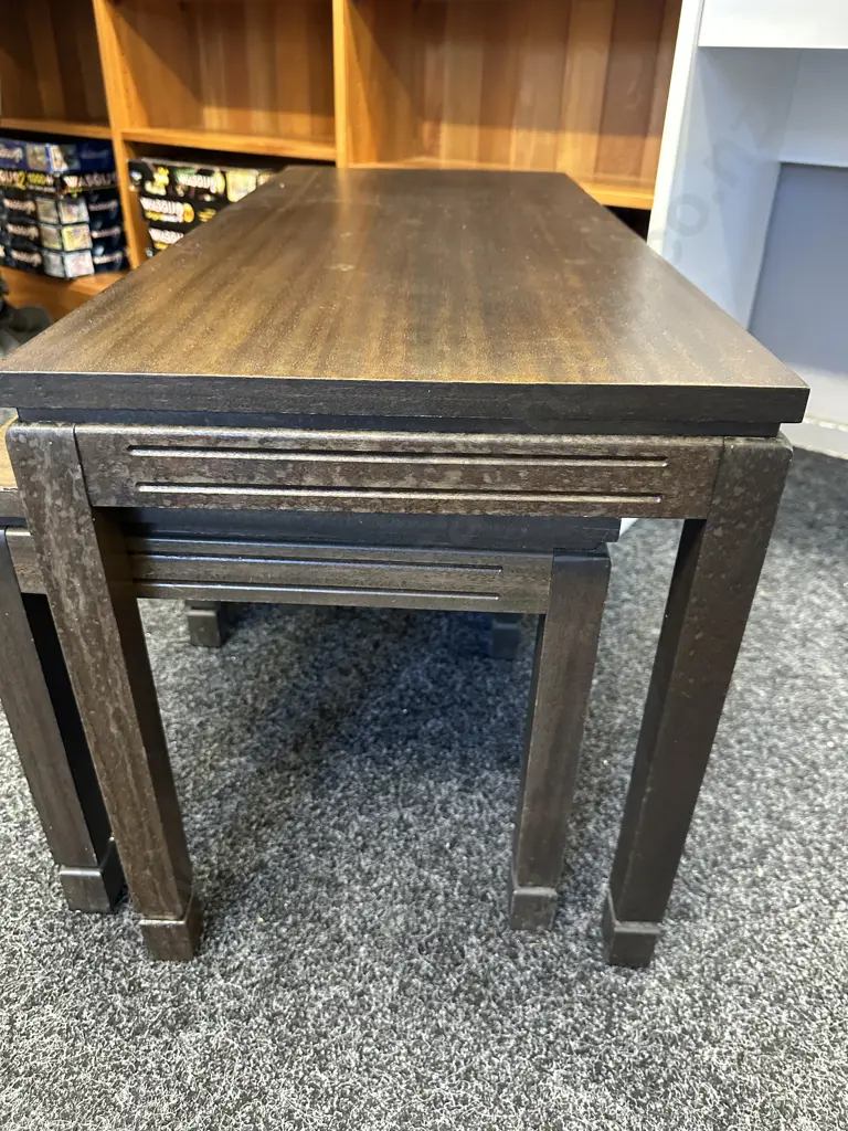 Vintage Mahogany Nest Of 3 Tables Image 1++