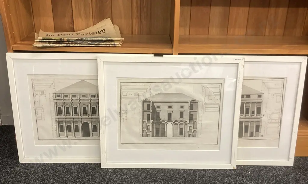 Three Framed Prints of Antique Architecture. 44 x 54cm Image 1++