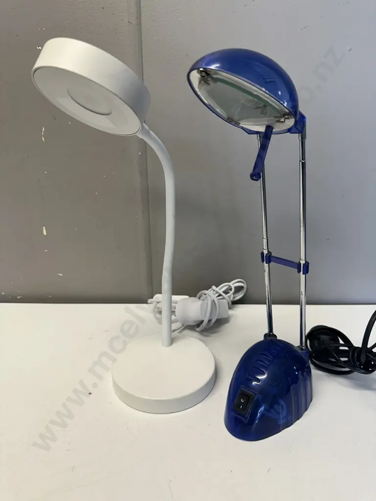 LEDlux White Table Lamp & Blue Desk Lamp  Image 1++