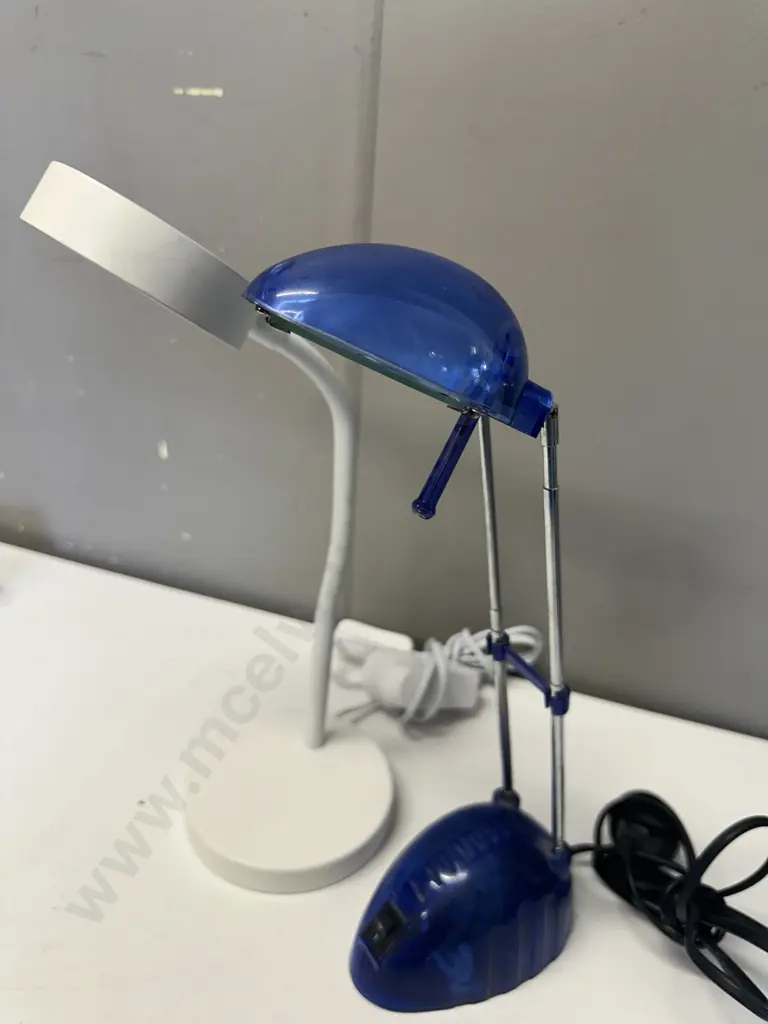LEDlux White Table Lamp & Blue Desk Lamp  Image 1++