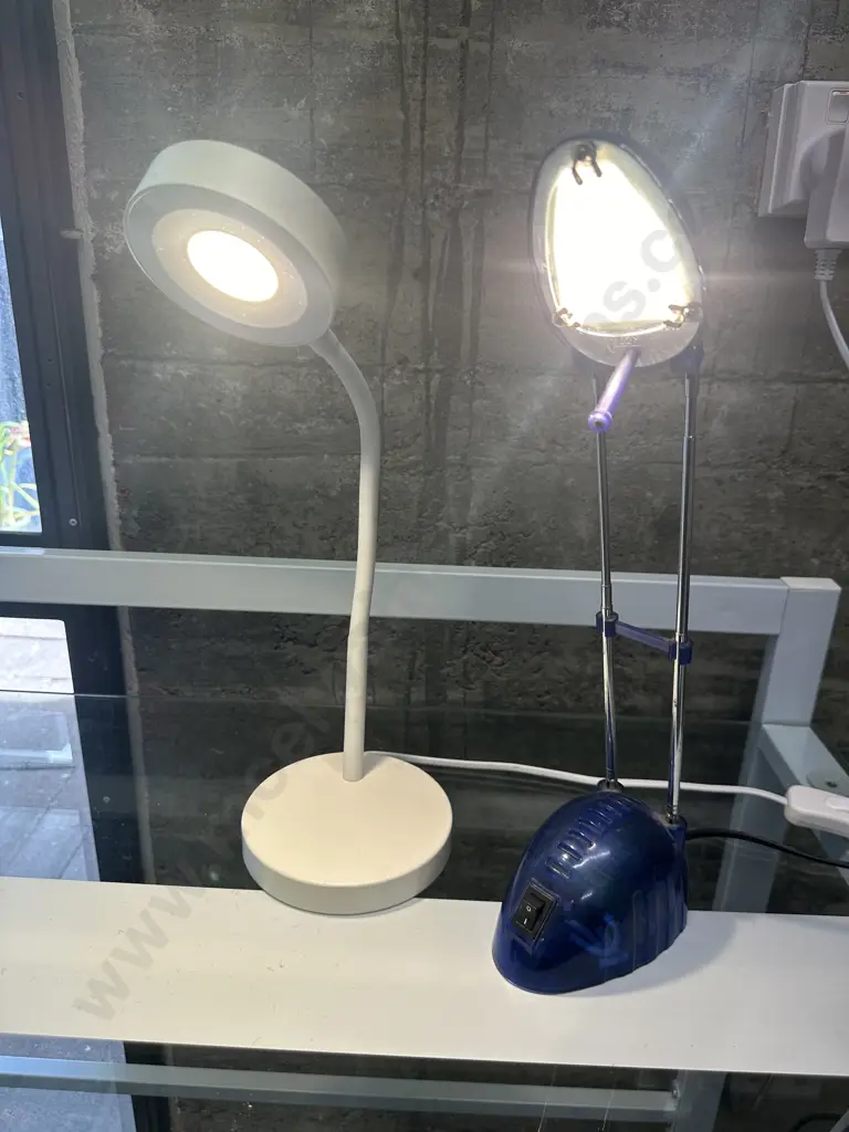 LEDlux White Table Lamp & Blue Desk Lamp  Image 1++