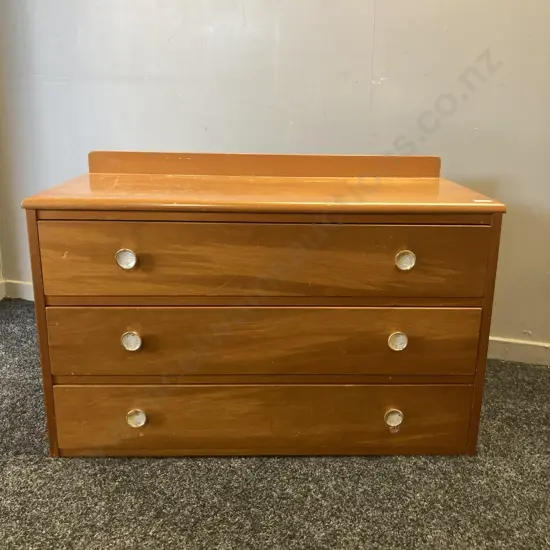 Mid Century 3 Drawer Chest of Drawers With Original Handles. H56 W84 D37cm