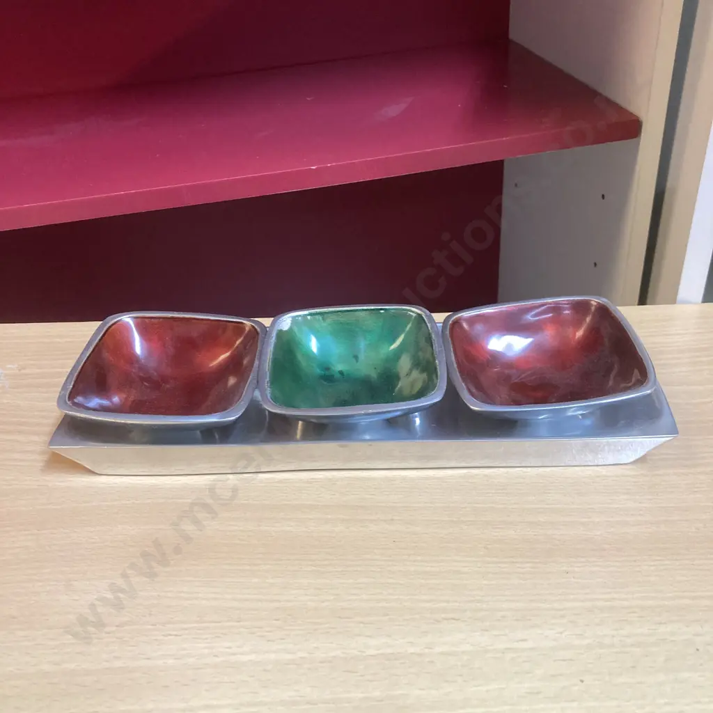 Metal Condiments Set With Wood Effect Shelf. H41 W80 D30cm Image 1++