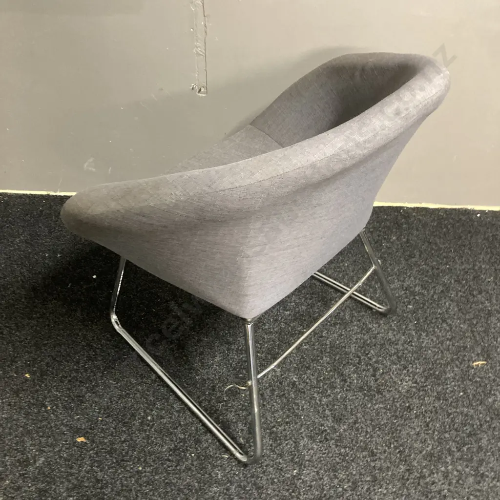 Grey Fabric Modernist Chair Image 1++