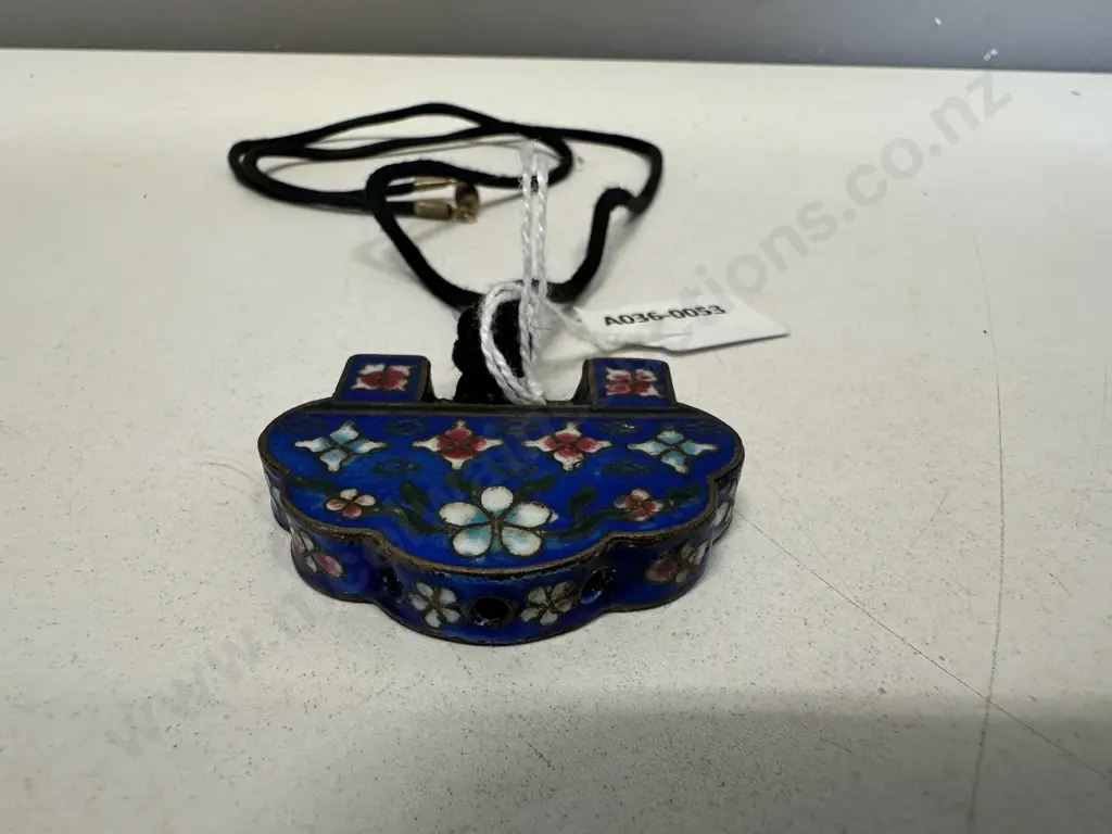 Chinese Cloisonne Enamel Padlock Shape Pendant Image 1++