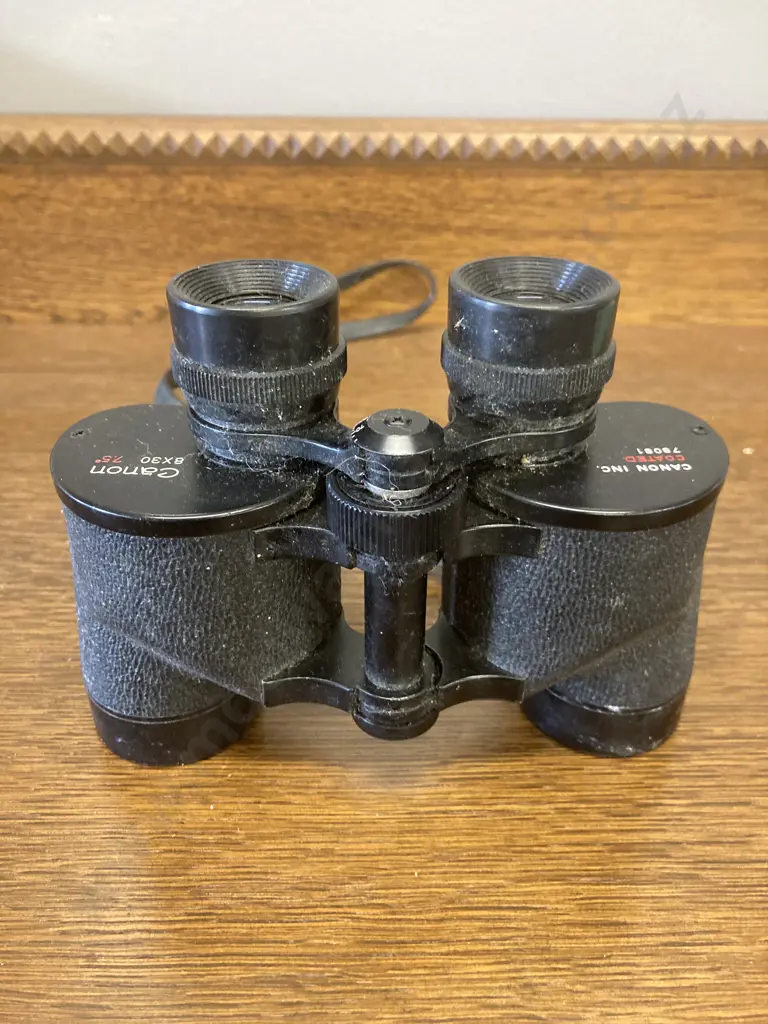 Vintage Canon 8x30 7.5 Coated Optics Field Binoculars With Neck Strap Image 1++