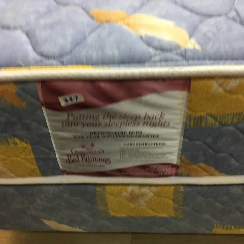 Bed Rumours Single Mattress & Base With Wooden Slat Headboard Image 1++
