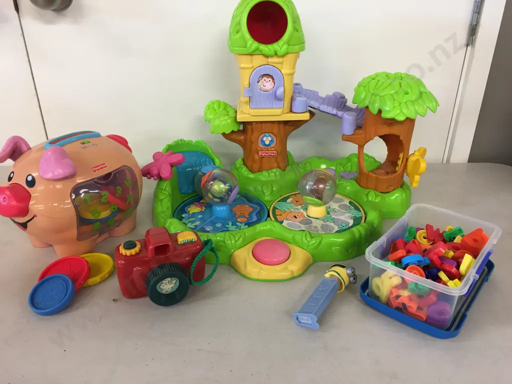Fisher Price Jungle Friends Tree House, Laugh & Learn Piggy Bank, Toy Camera Etc Image 1++