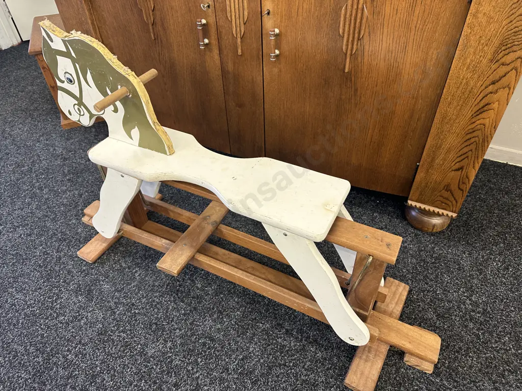 Vintage Wooden Rocking Horse Image 1++