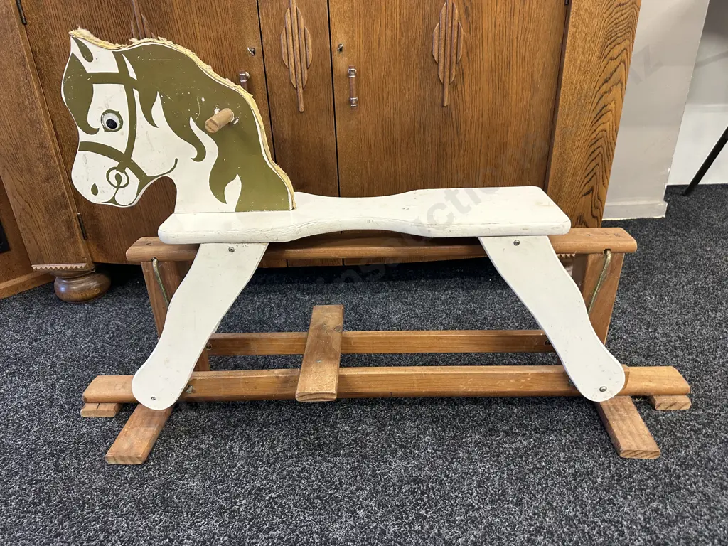 Vintage Wooden Rocking Horse Image 1++