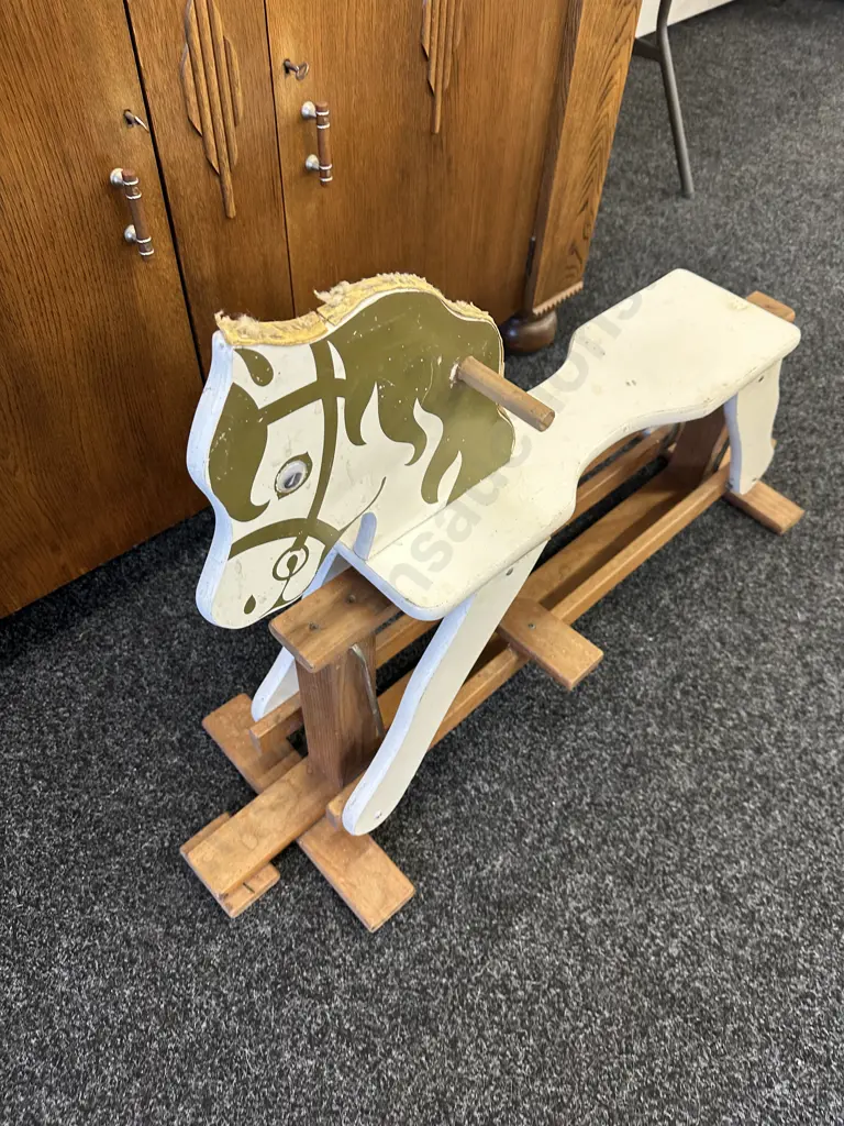 Vintage Wooden Rocking Horse Image 1++