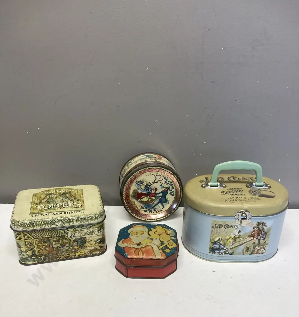 Vintage Mackintosh's Tins & J&P Coats Hinged Thread Tin Image 1++