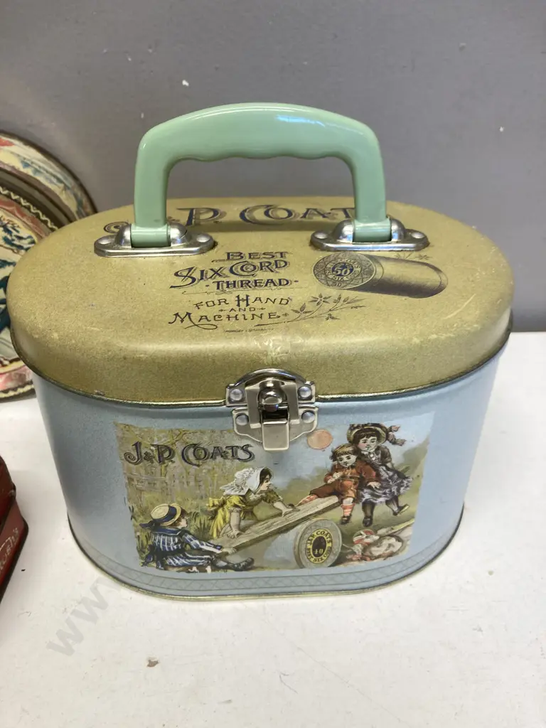 Vintage Mackintosh's Tins & J&P Coats Hinged Thread Tin Image 1++