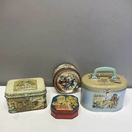 Vintage Mackintosh's Tins & J&P Coats Hinged Thread Tin