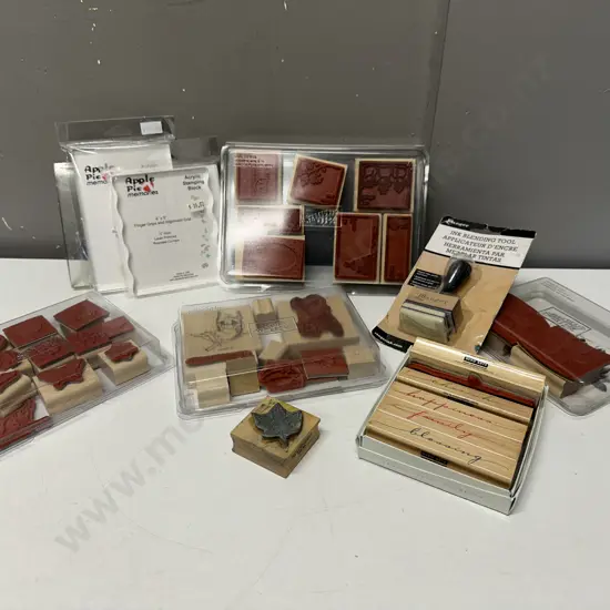 Assorted Scrapbooking Stamps & Acrylic Stamping Blocks
