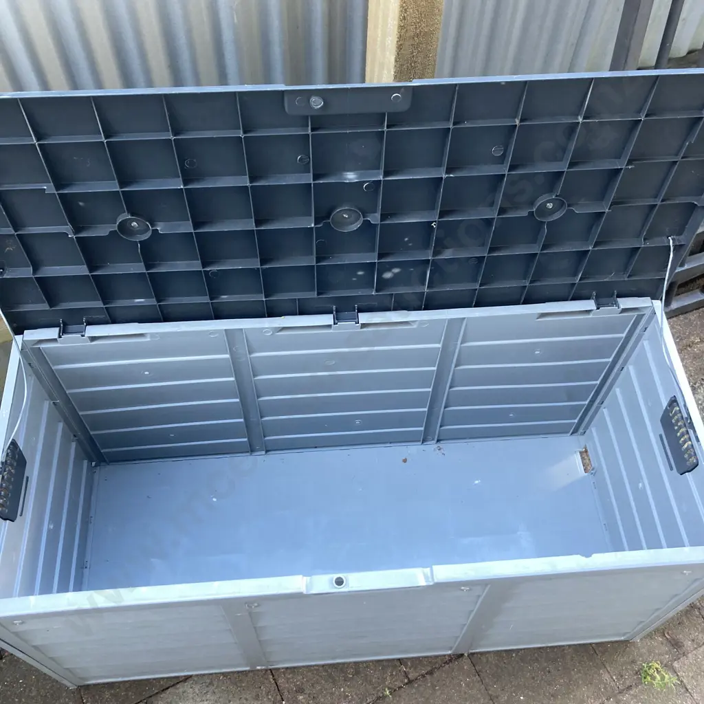 Garden Storage Box With Padlock & Key. H54 W112 D49cm Image 1++