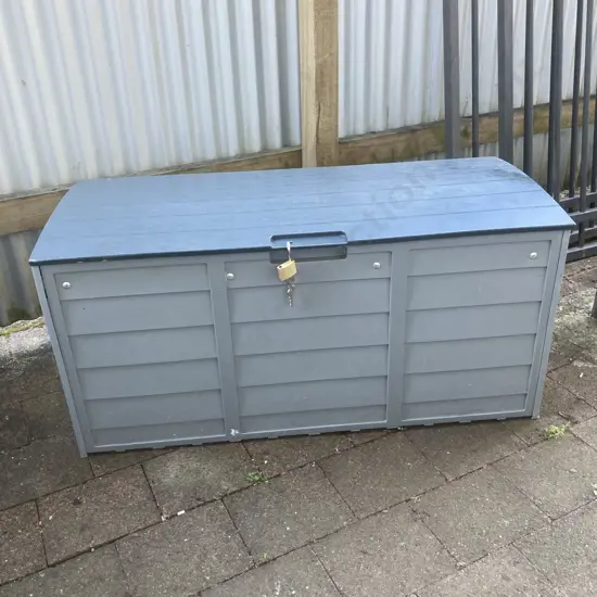 Garden Storage Box With Padlock & Key. H54 W112 D49cm