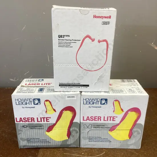Howard Leight Laser Lite Class 4 Ear Plugs - Box 200 Uncorded, Box 100 Corded & Box of 10 SNR23dB QB3HYG Banded Earplugs