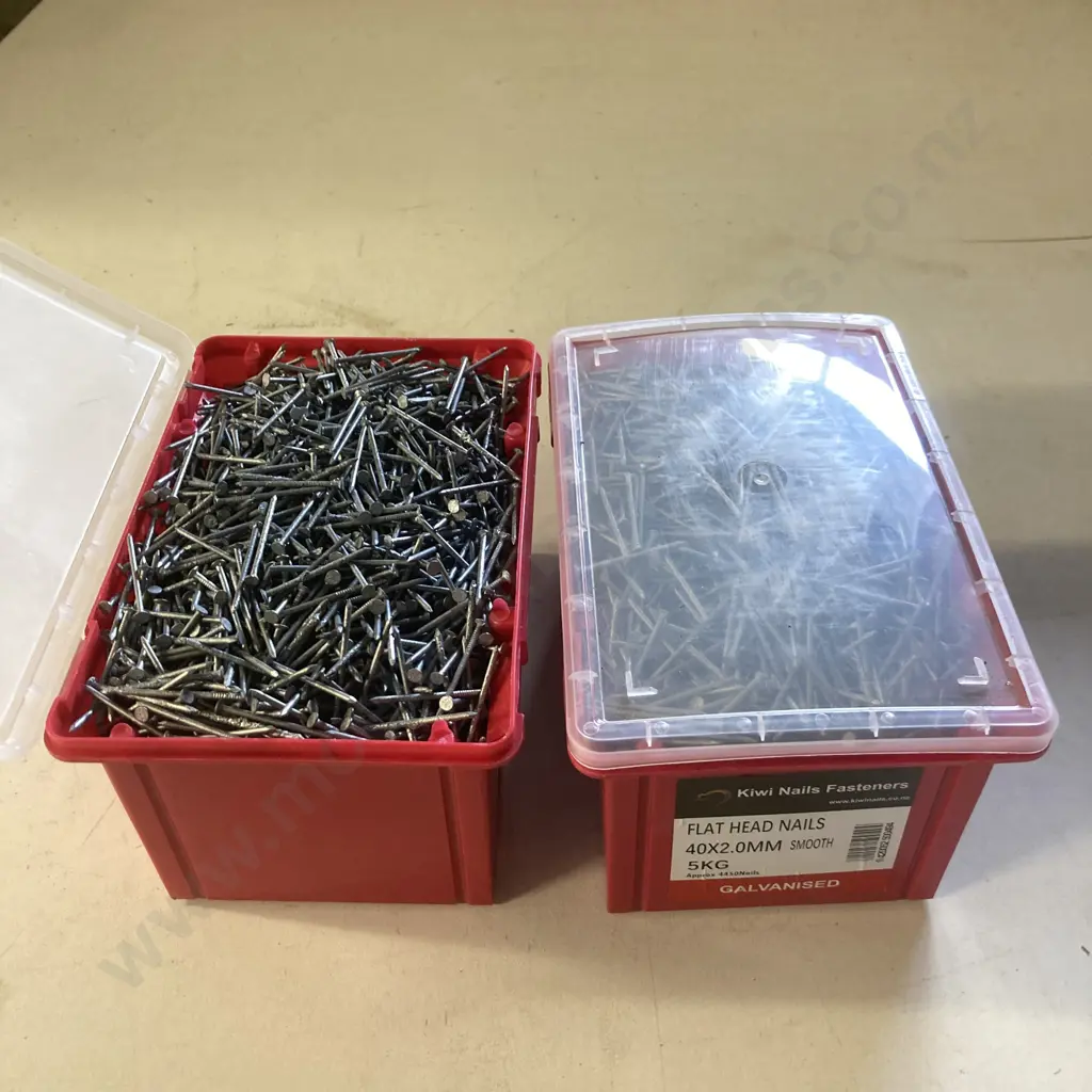 Flat Head Nails 40x2.0mm Smooth - 2 x 5Kg Image 1++