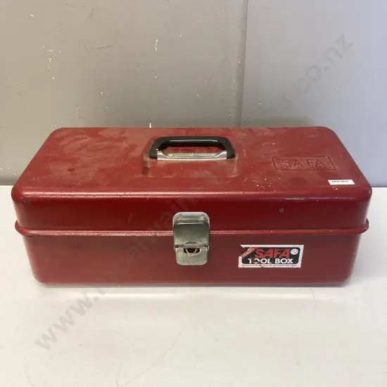 SAFA Red Pressbox Toolbox With Lift Out Tray. H17 W49 D23cm