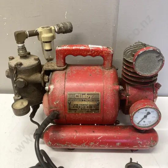 Rare  Vintage Clisby Toughie Australian Made Portable Air Compressor. Serial #570788