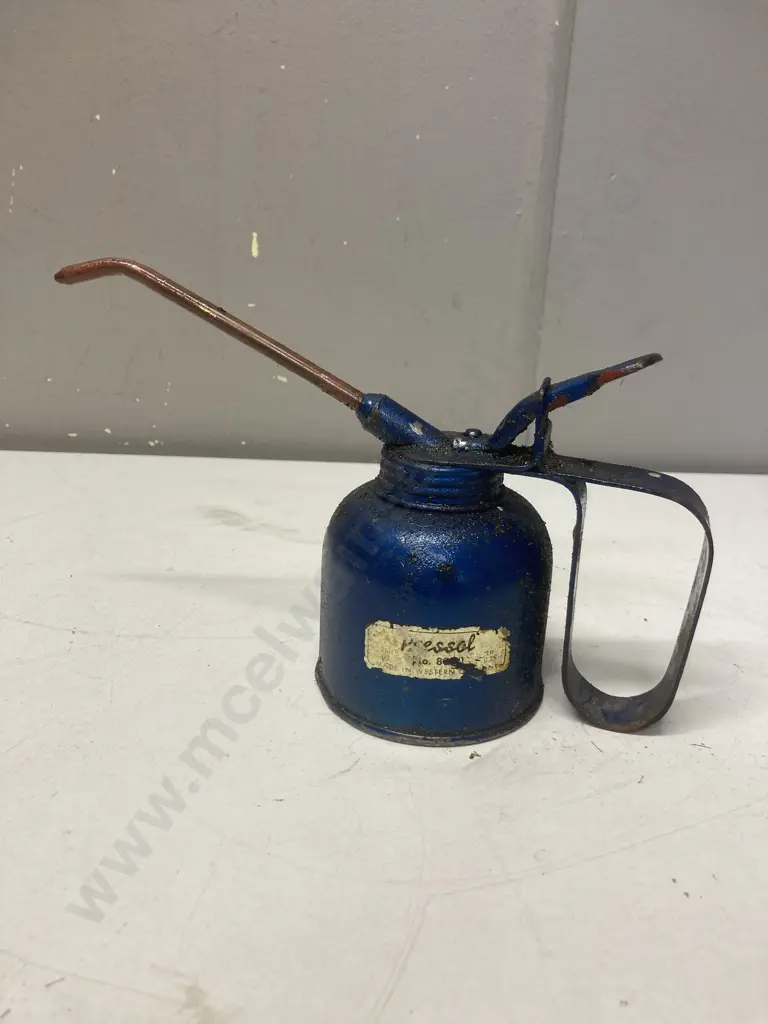 Vintage Pressol Blue Pump Oiler Metal Oil Can - Westerb Germany Image 1++