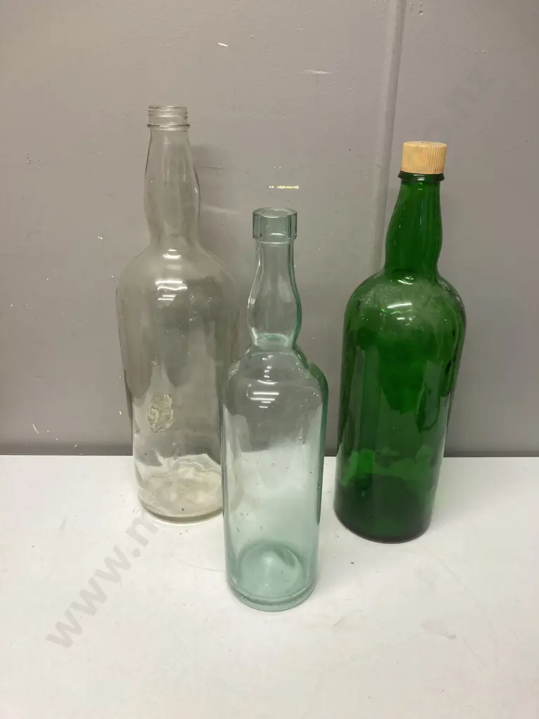 Large McCallums & Dewars Whisky Bottles & Picon Bitters Glass Bottle. H 33 to 55cm Image 1++