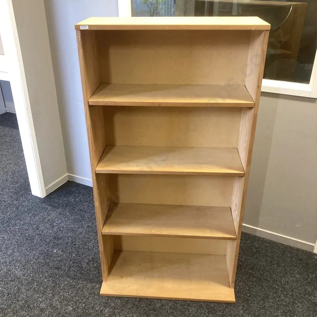 Pine 4 Shelf Bookcase. H142 W75 D28cm (36 at Base) Image 1++