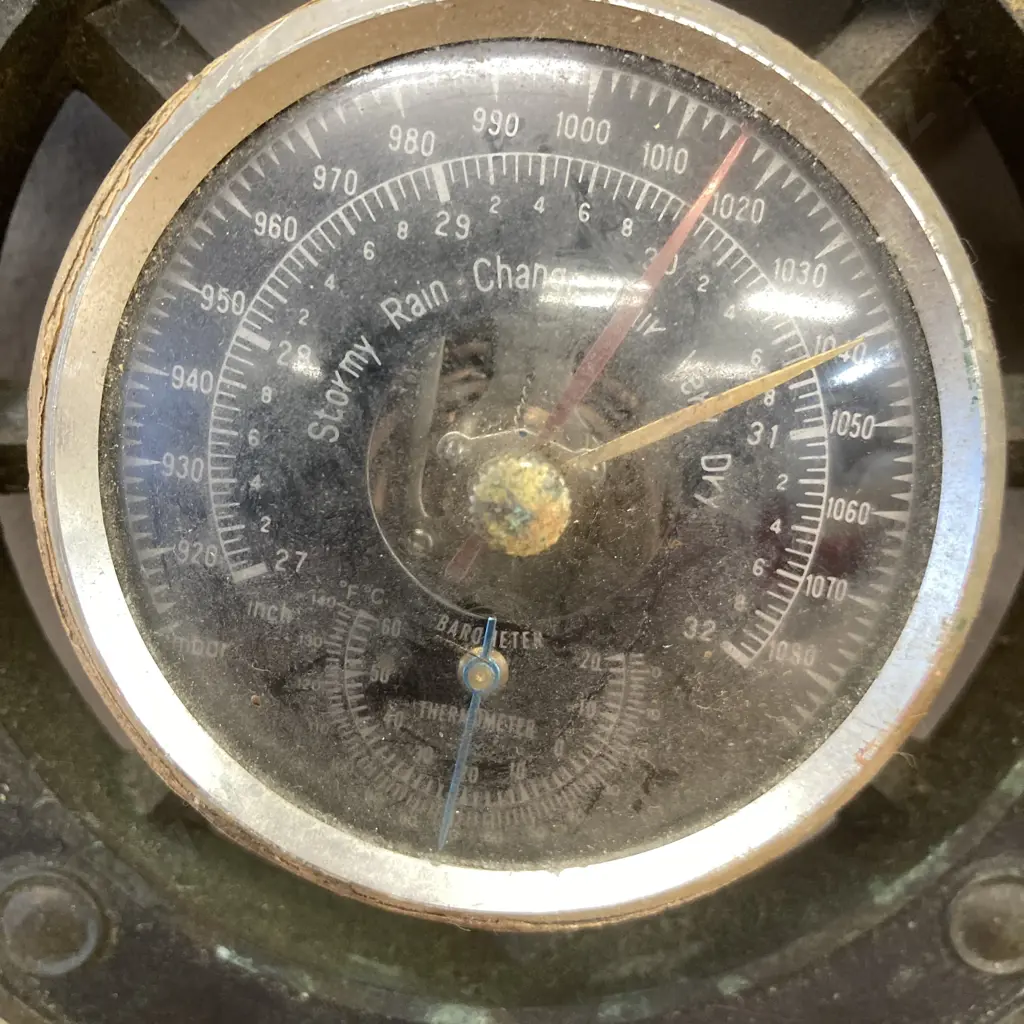 Vintage Ships Wheel Barometer Made In Japan Image 1++
