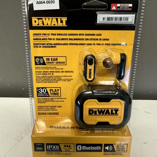 DeWalt Jobsite Pro-X True Wireless Ear Buds With Charging Case