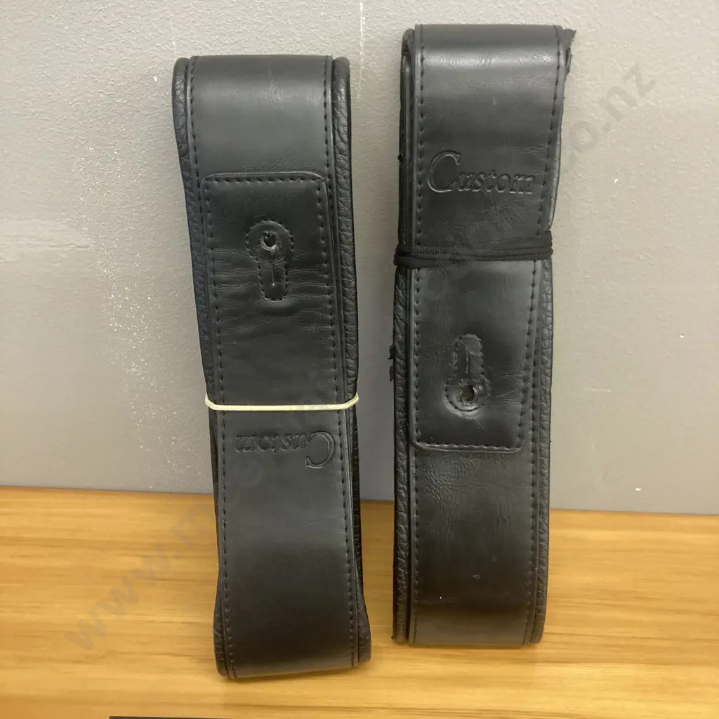 Pitchclip Tuner, Ibanez GU1 Tuner, Dunlop Pick Holder & Picks, Trigger Capo, Custom G02 Garment Leather Guitar Straps Image 1++