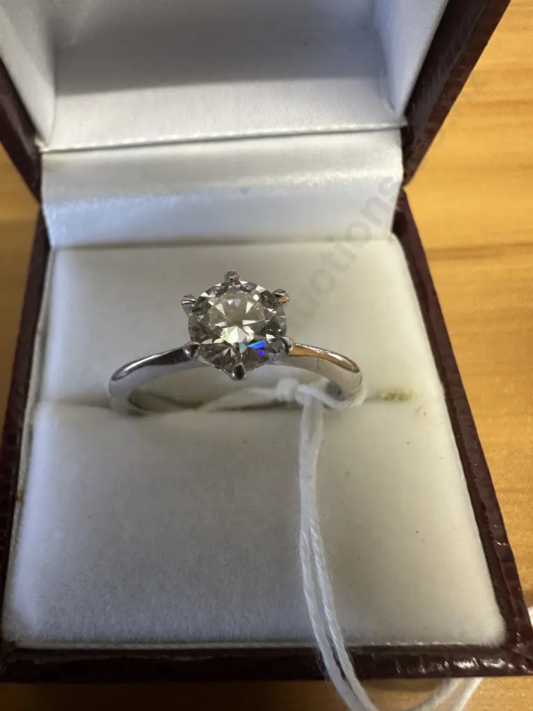 Silver Ring With Diamond Stamped 925 & D1.00 CT Image 1++