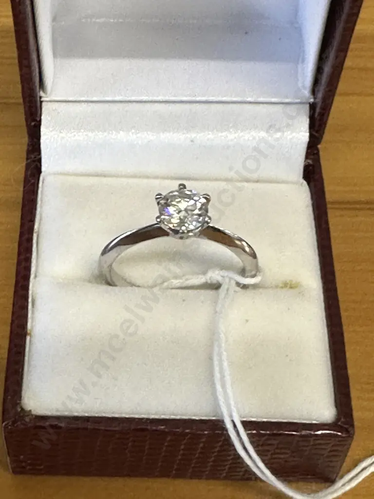 Silver Ring With Diamond Stamped 925 & D1.00 CT Image 1++