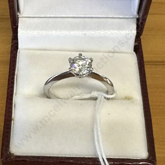 Silver Ring With Diamond Stamped 925 & D1.00 CT