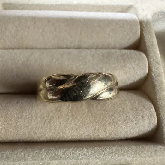 Gold Mens Wedding Band Stamped 375